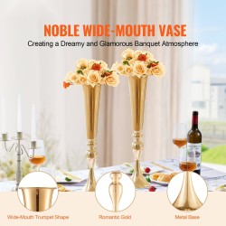 Metallinen maljakko hiiliteräs 56 cm 2 kpl ranskalainen kulta pöytäkoriste häihin