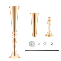 Metallinen maljakko hiiliteräs 56 cm 2 kpl ranskalainen kulta pöytäkoriste häihin