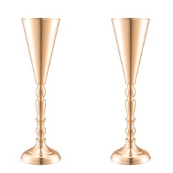 Maljakkoteline hiiliteräksinen 43 cm 10 kpl ranskalainen kulta hääjuhliin