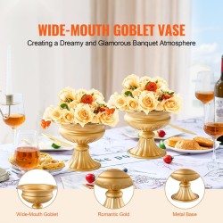 Hiiliteräksiset maljakkotelineet 16 cm 10 kpl ranskalainen kullanväri juhlapöydän keskipiste