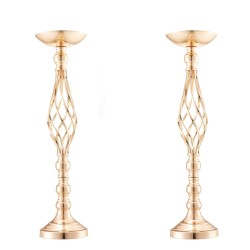 Hiiliteräksinen juhlamaljakko 58 cm 20 kpl kultainen pöytäkoriste