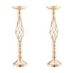 Hiiliteräksinen juhlamaljakko 58 cm 20 kpl kultainen pöytäkoriste