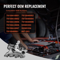 Turbokompressori pallografiittivalurauta 1.4L tiivistesarja ja solenoidiventtiili Cruze Sonic Trax Encore