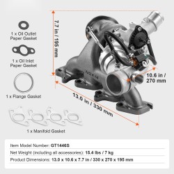 Turbokompressori pallografiittivalurauta 1.4L tiivistesarja ja solenoidiventtiili Cruze Sonic Trax Encore