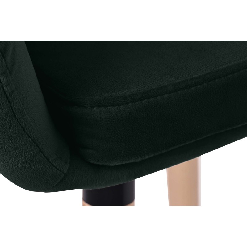 Tyylikäs samettinen baarijakkara selkänojalla ja käsinojilla, 2 kpl