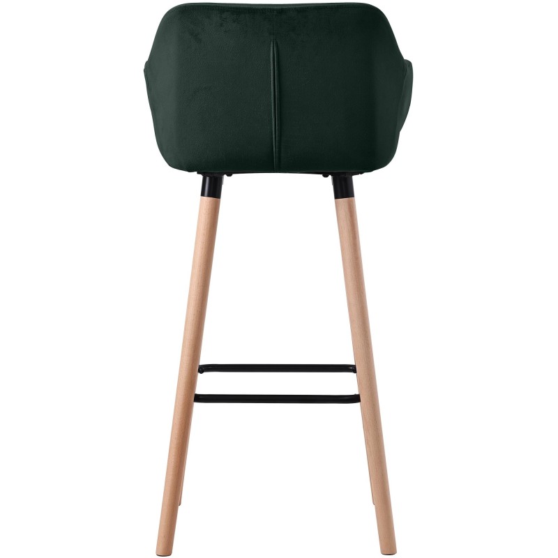 Tyylikäs samettinen baarijakkara selkänojalla ja käsinojilla, 2 kpl