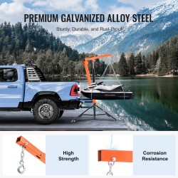 Hydraulinen lava-auton nosturi vetokoukkuun kiinnitettävä seosteräksinen 450 kg 360 asteen kääntyvä