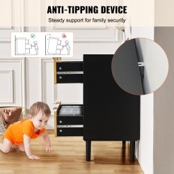 Rottinkilipasto luonnonrottinki MDF-runko 3 laatikkoa musta 800x760x400 mm