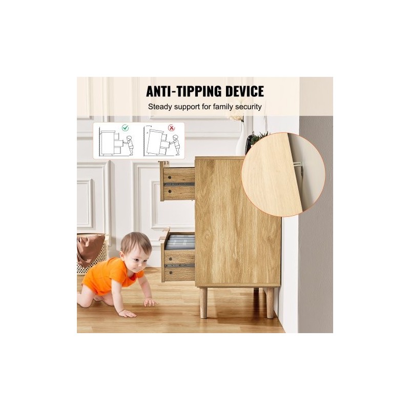 Rottinkilipasto 3 laatikkoa MDF runko luonnollinen puunsävy tukevat jalat