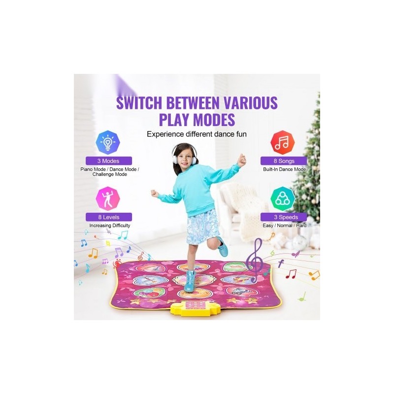 Tanssimatto vinyyli yhdeksän painiketta taitettava kolme pelitilaa