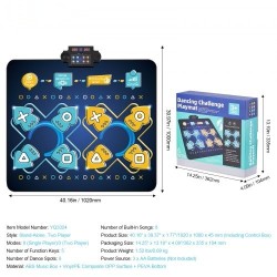 Tanssimatto PEVA pohja kahdeksan painiketta yksin ja kaksin säädettävä äänenvoimakkuus sisäänrakennettu musiikki