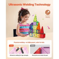 Magneettinen rakennuspalikkasetti 32 kpl ABS-muovi ferriittimagneetit oranssi säilytyspussi lapsille