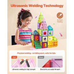 Magneettiset rakennuspalikat ABS-muovia 121 osaa 2 auton alustaa ja 26 numerokorttia