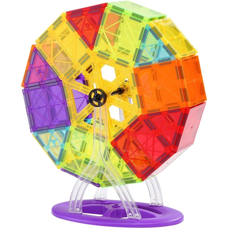 Magneettiset rakennuspalikat ABS-muovia 121 osaa 2 auton alustaa ja 26 numerokorttia