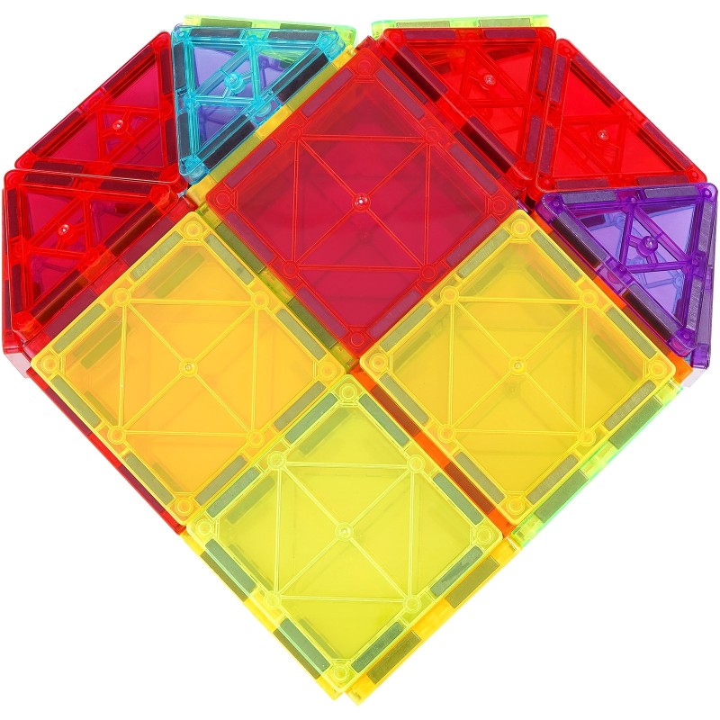 Magneettiset rakennuspalikat ABS-muovia 121 osaa 2 auton alustaa ja 26 numerokorttia