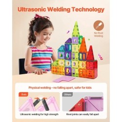 Magneettipalikkasetti 181 osaa muovia ja ferriittimagneetteja sisältäen säilytyspussin