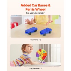 Magneettinen rakennuspalikkasetti 180 osaa ABS-muovia ja ferriittimagneetteja oranssi säilytyspussi