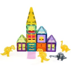 Magneettiset rakennuspalikat muovia viisikymmentäkuusi osaa neljä dinosaurusta yli kolme vuotta