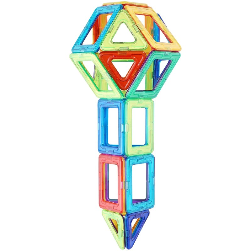 Magneettipalikkasetti ABS-muovia 62 osaa 60 magneettipalikkaa 2 pyörää 4-vuotiaille