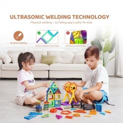 Magneettiset rakennuspalat 123 osaa ABS-muovista neodyymimagneetein pyöräosilla 5-vuotiaille