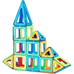 Magneettiset rakennuspalat 123 osaa ABS-muovista neodyymimagneetein pyöräosilla 5-vuotiaille