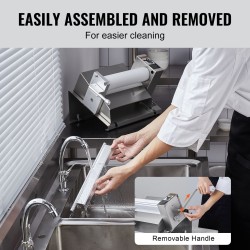 Manuaalinen taikinakaulin pöytämalli ruostumattomasta teräksestä säädettävä 0–12 mm irrotettavalla kahvalla