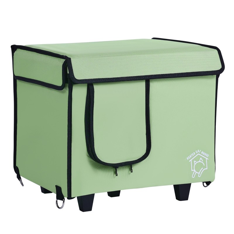 Lämmitettävä kohotettu kissatalo 900D Oxford kangas sisä- ja ulkokäyttöön säädettävä lämpötila 40–60℃