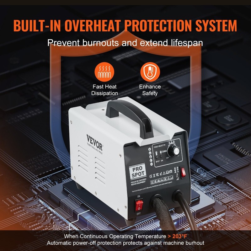 Pistehitsauslaite 1800 watin manuaalisäätö seitsemällä toimintatilalla auton koripeltien oikaisuun