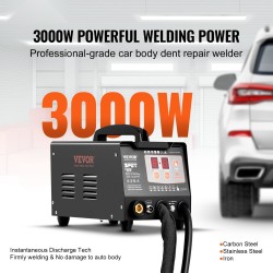 Pistehitsauslaite 3000W 2 hitsauspistoolia automaatti ja manuaalitilat 7 toimintatilaa autojen lommoihin