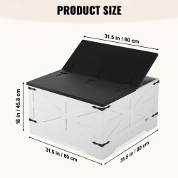 Sohvapöytä neliö 800 mm lastulevy saranoitu kansi säilytystila harmaa ja valkoinen