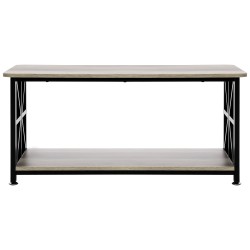 Sohvapöytä lastulevy metallirunko 1000x500x465 mm ruskea musta avoin hylly