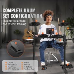 Sähkörumpusetti 15 rumpusettiä 150 ääntä USB MIDI tuki 8-tuumainen mesh-kalvo virveli