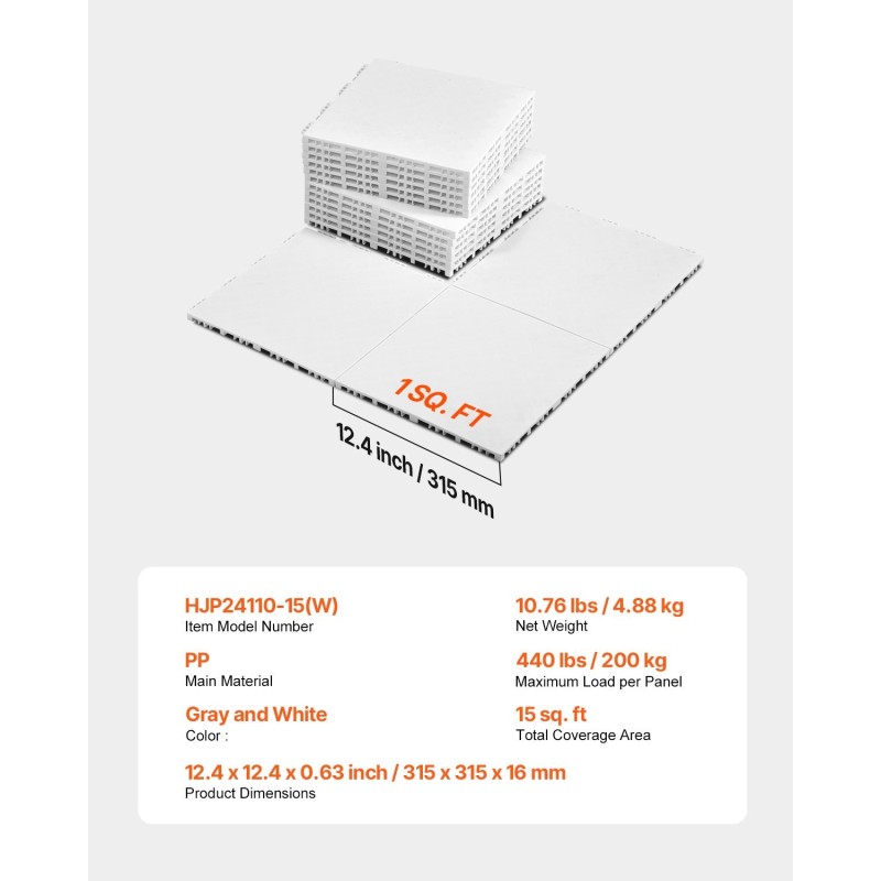 Polypropeeniset lattialaatat 315 x 315 mm 15 kpl harmaa-valkoinen jääkiekko- ja rullaluisteluun
