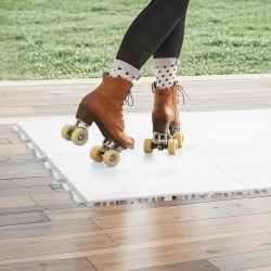 Polypropeeniset lattialaatat 315 x 315 mm 15 kpl harmaa-valkoinen jääkiekko- ja rullaluisteluun