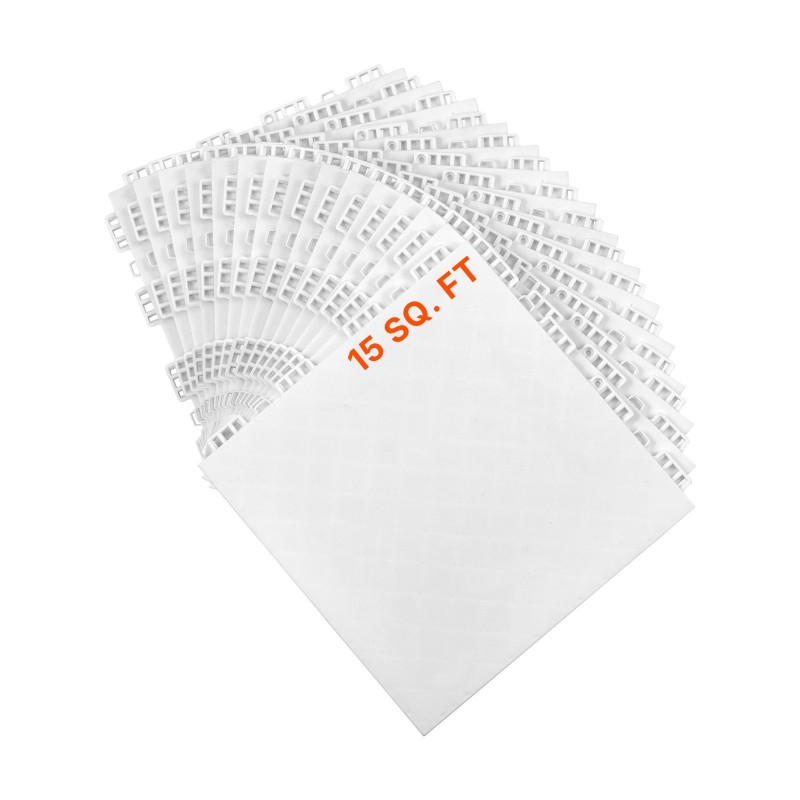 Polypropeeniset lattialaatat 315 x 315 mm 15 kpl harmaa-valkoinen jääkiekko- ja rullaluisteluun