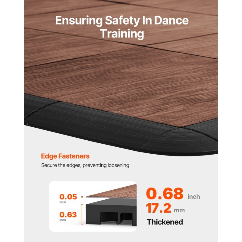 Yhdistettävät tanssilattian palat PP ja PVC 315x315 mm 9 kpl pehmustettu pohja