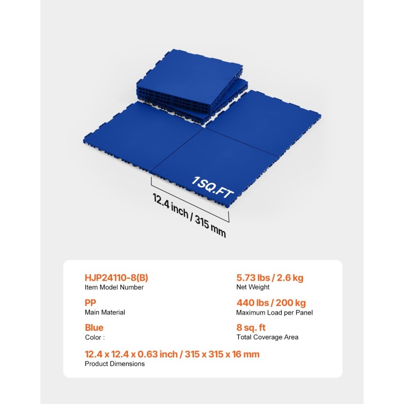 Harjoittelulaatat polypropeeni 315×315 mm 8 kpl sininen jääkiekkoharjoitteluun