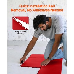 Harjoittelulattialaatat polypropeeni 315x315 mm 8 kappaletta punainen jääkiekon kuivaharjoitteluun