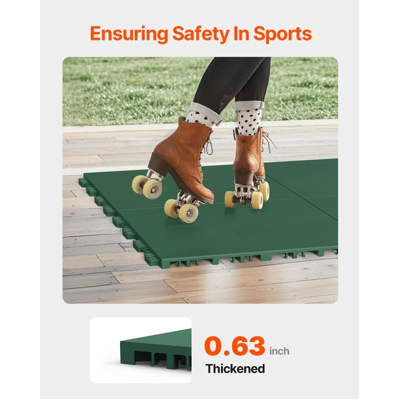 Toisiinsa lukkiutuvat PP-muoviset harjoituslattialaatat 8 kpl 315 x 315 mm vihreät jääkiekko