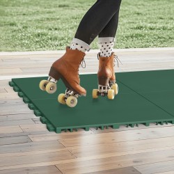 Toisiinsa lukkiutuvat PP-muoviset harjoituslattialaatat 8 kpl 315 x 315 mm vihreät jääkiekko