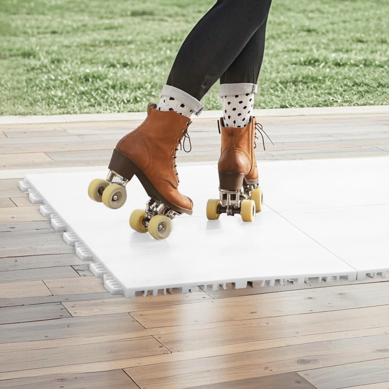 Kuivatilajääkiekkolaatat PP-muovi 315 x 315 mm 8 kpl harjoitteluun harmaa valkoinen