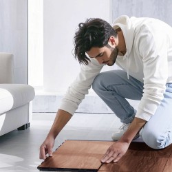 Lukittuvat muoviset tanssilattialaatat pehmustettu pohja 315x315 mm 52 kpl tammi