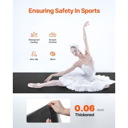 Tanssi- ja joogamatto polyvinyylikloridi 200 x 100 cm 1,5 mm säilytyslaukulla