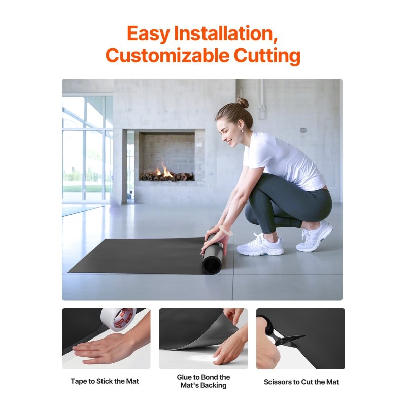 Tanssi- ja joogamatto polyvinyylikloridi 200 x 100 cm 1,5 mm säilytyslaukulla