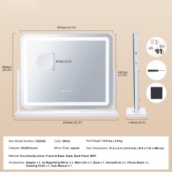Meikkipeili valkoinen viidenkertainen suurennus kolmella värilämpötilalla portaattomalla kirkkaussäädöllä USB-portilla