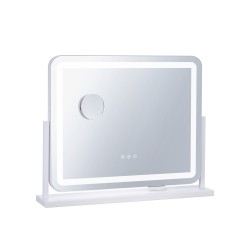Meikkipeili valkoinen viidenkertainen suurennus kolmella värilämpötilalla portaattomalla kirkkaussäädöllä USB-portilla
