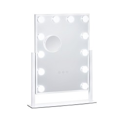 Meikkipeili 12 himmennettävää LED-lamppua 3 värilämpötilaa irrotettava 5-kertainen suurennus 360 asteen kääntö