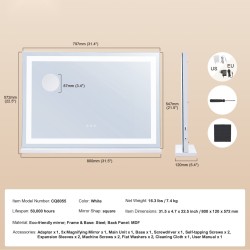 Valopeili meikkaamiseen 80x55 cm valkoinen teräsrunko pöytä tai seinä 3 värilämpötilaa