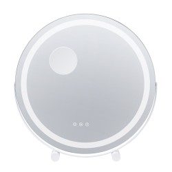 Pyöreä valaistu 20 tuuman meikkipeili 5-kertainen suurennos kolme värilämpötilaa kosketussäätö