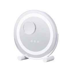 Meikkipeili 12 tuumainen pyöreä LED valkoinen 5X suurennos 3 värilämpötilaa kosketusohjaus 360 asteinen kääntyvä